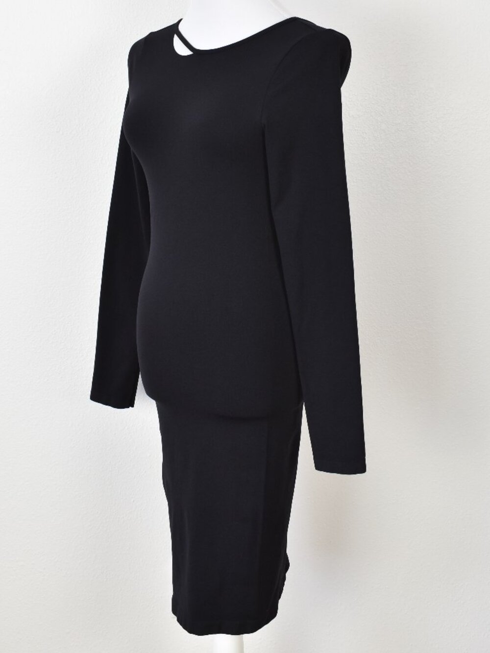 Helmut Lang Cutout Stretch Open Back Long Sleeve Dress Black - M/L - Picture 4 of 11